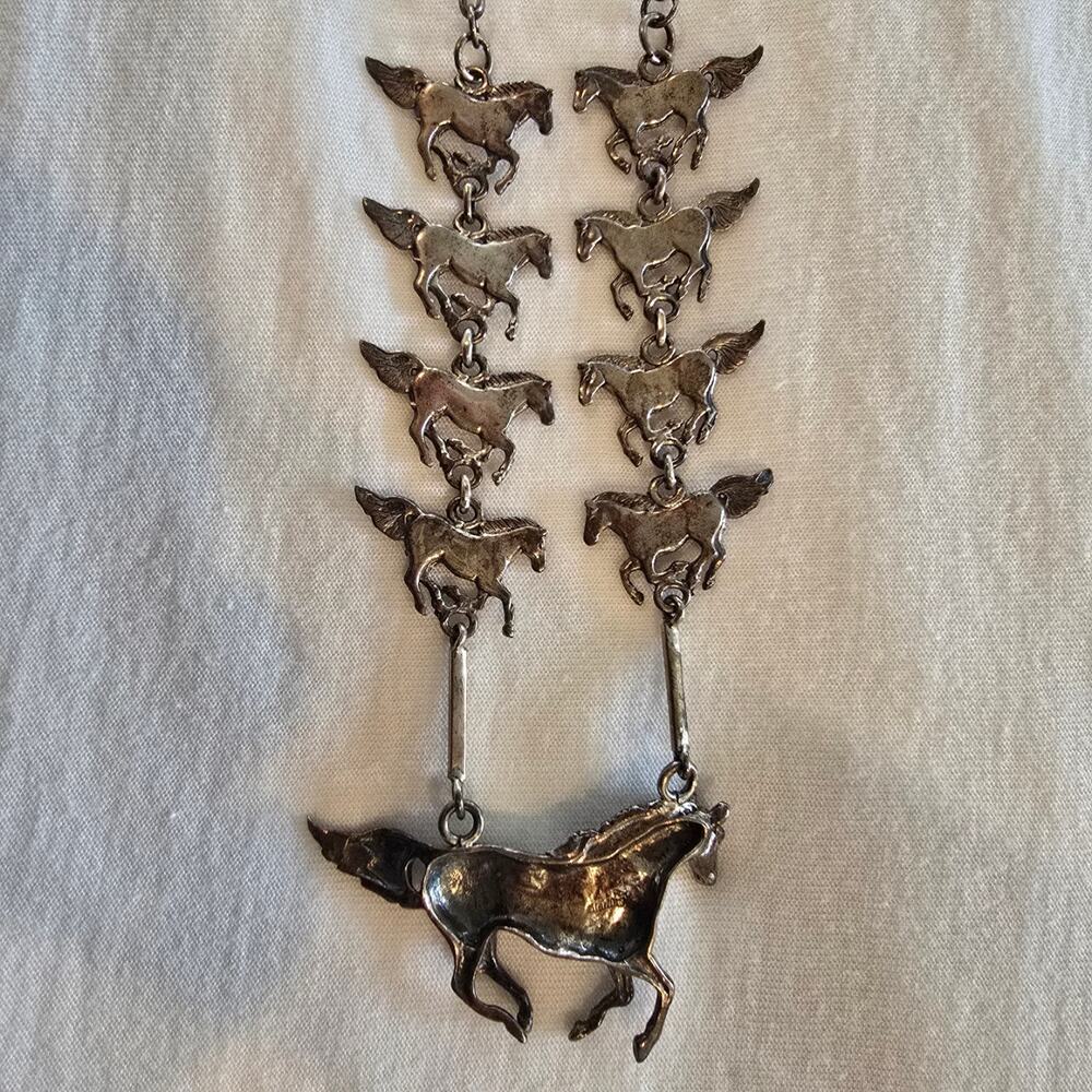Vintage Glen & Irene Sandoval Wild Running Horse necklace925 - Picture 5 of 8